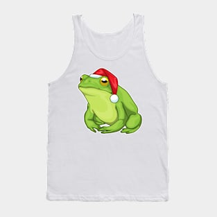 Frog Christmas Santa hat Tank Top